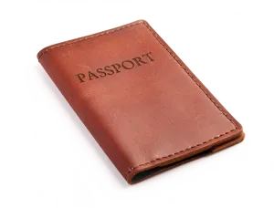Brown Leather Passport Wallet PNG Image