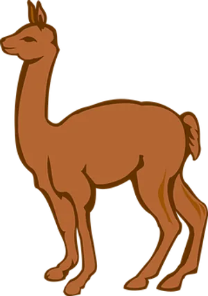 Brown Llama Vector Illustration PNG Image