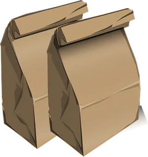 Brown Paper Bags Illustration PNG Image