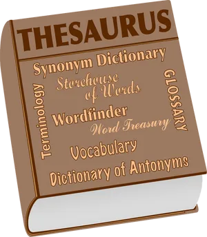 Brown Thesaurus Book Illustration PNG Image