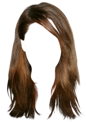 Brown Wig Silhouetteon Black Background PNG Image