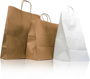 Brownand White Paper Tote Bags PNG Image