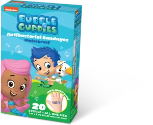 Bubble Guppies Antibacterial Bandages Box PNG Image