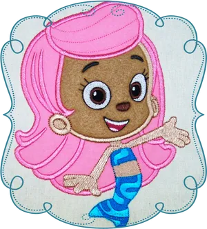 Bubble Guppies Embroidered Character Patch PNG Image