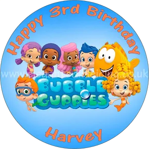 Bubble Guppies3rd Birthday Celebration PNG Image