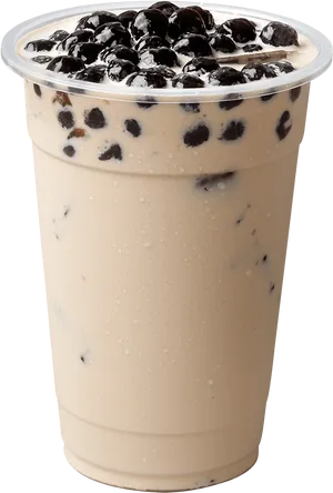 Bubble Tea Beveragewith Tapioca Pearls PNG Image