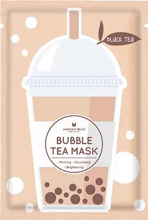 Bubble Tea Mask Packaging PNG Image