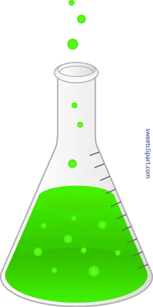 Bubbling Green Science Flask PNG Image