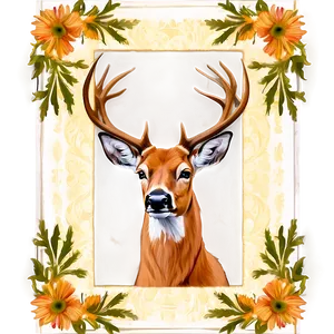 Buck In Floral Frame Png 58 PNG Image