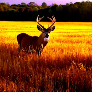 Buck In Golden Field Png 8 PNG Image