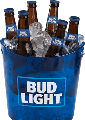 Bud Light Bottles Ice Bucket PNG Image