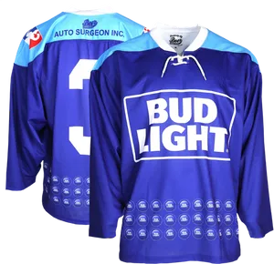 Bud Light Branded Hockey Jersey PNG Image