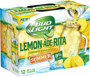 Bud Light Lemon Ade Rita Summer Edition Packaging PNG Image