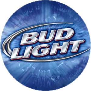 Bud Light Logo Blue Background PNG Image