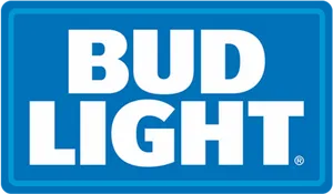 Bud Light Logo Blue Background PNG Image