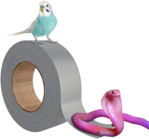 Budgieon Tape Rolland Pink Snake PNG Image