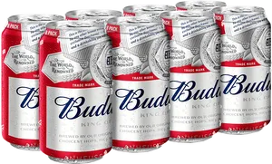 Budweiser Beer Cans Pack PNG Image