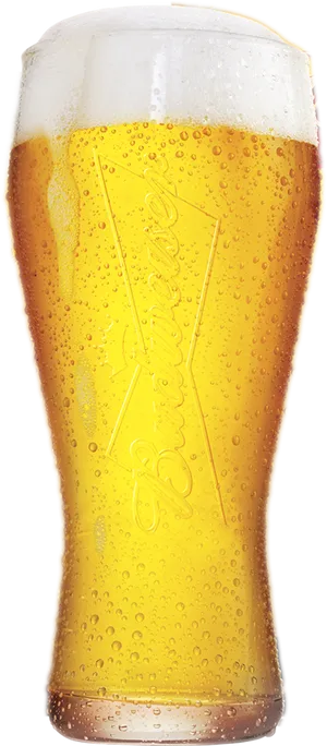 Budweiser Beer Glass Foamy Beverage PNG Image