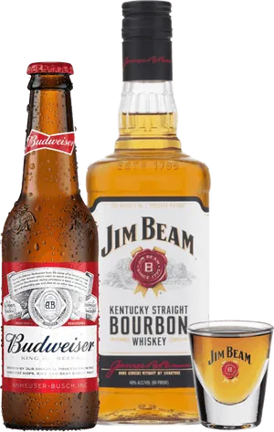 Budweiser Beerand Jim Beam Bourbon PNG Image