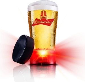 Budweiser Hockey Puck Glass PNG Image