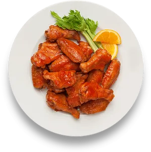 Buffalo Chicken Wings Plate PNG Image