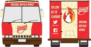 Buffalo Wings Food Truck Branding PNG Image