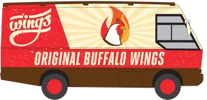 Buffalo Wings Food Truck Illustration PNG Image