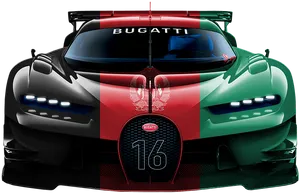 Bugatti Race Car Tajikistan Flag Livery PNG Image