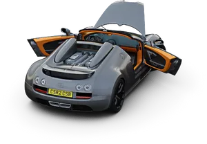 Bugatti Veyron Grand Sport Vitesse Rear View PNG Image