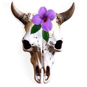 Bull Skull With Flowers Png 06122024 PNG Image