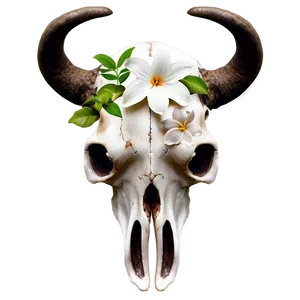 Bull Skull With Flowers Png 4 PNG Image