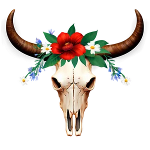 Bull Skull With Flowers Png 52 PNG Image