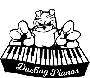 Bulldog Pianist Cartoon PNG Image