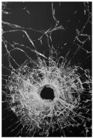 Bullet Impact Glass Breakage PNG Image