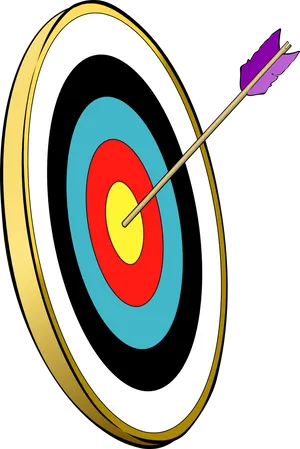 Bullseye Arrow Hit Target PNG Image