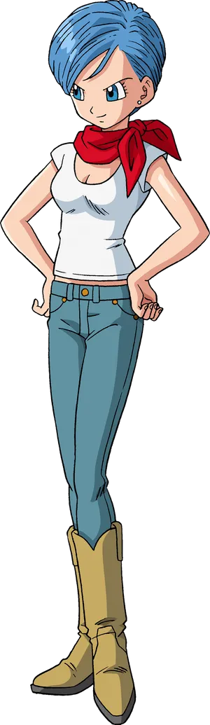 Bulma Character Classic Pose PNG Image