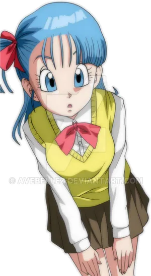 Bulma Classic Anime Look PNG Image