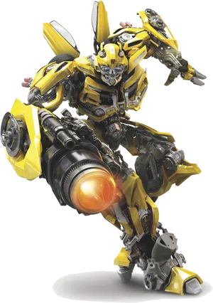 Bumblebee Transformers Robot Action Pose PNG Image