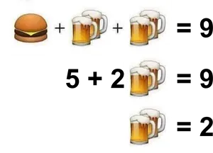 Burger Beer Math Puzzle PNG Image