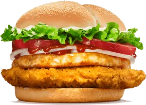 Burger King Crispy Chicken Sandwich PNG Image