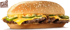 Burger King Flame Grilled Cheeseburger PNG Image