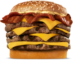 Burger King Triple Cheeseburgerwith Bacon PNG Image