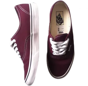 Burgundy Vans Sneakers PNG Image