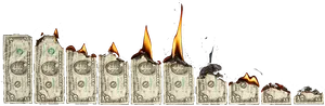 Burning Dollar Bills PNG Image