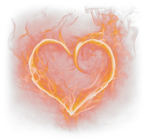 Burning Heart Flames PNG Image