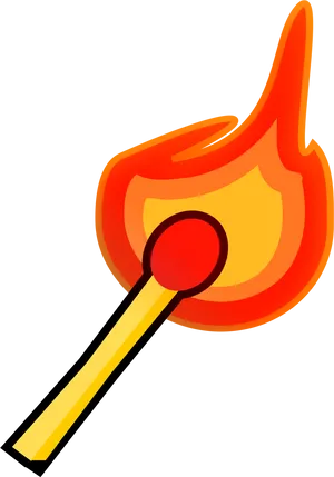 Burning Match Illustration PNG Image