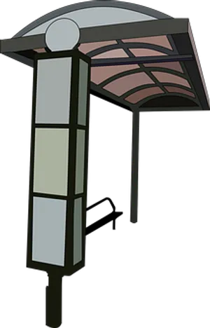 Bus Stop Shelter Cartoon PNG Image