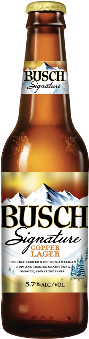 Busch Signature Copper Lager Bottle PNG Image