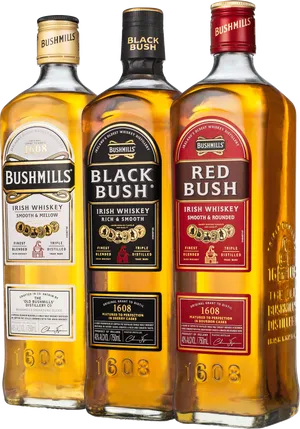 Bushmills Irish Whiskey Collection PNG