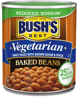 Bushs Best Vegetarian Baked Beans Reduced Sodium PNG Image